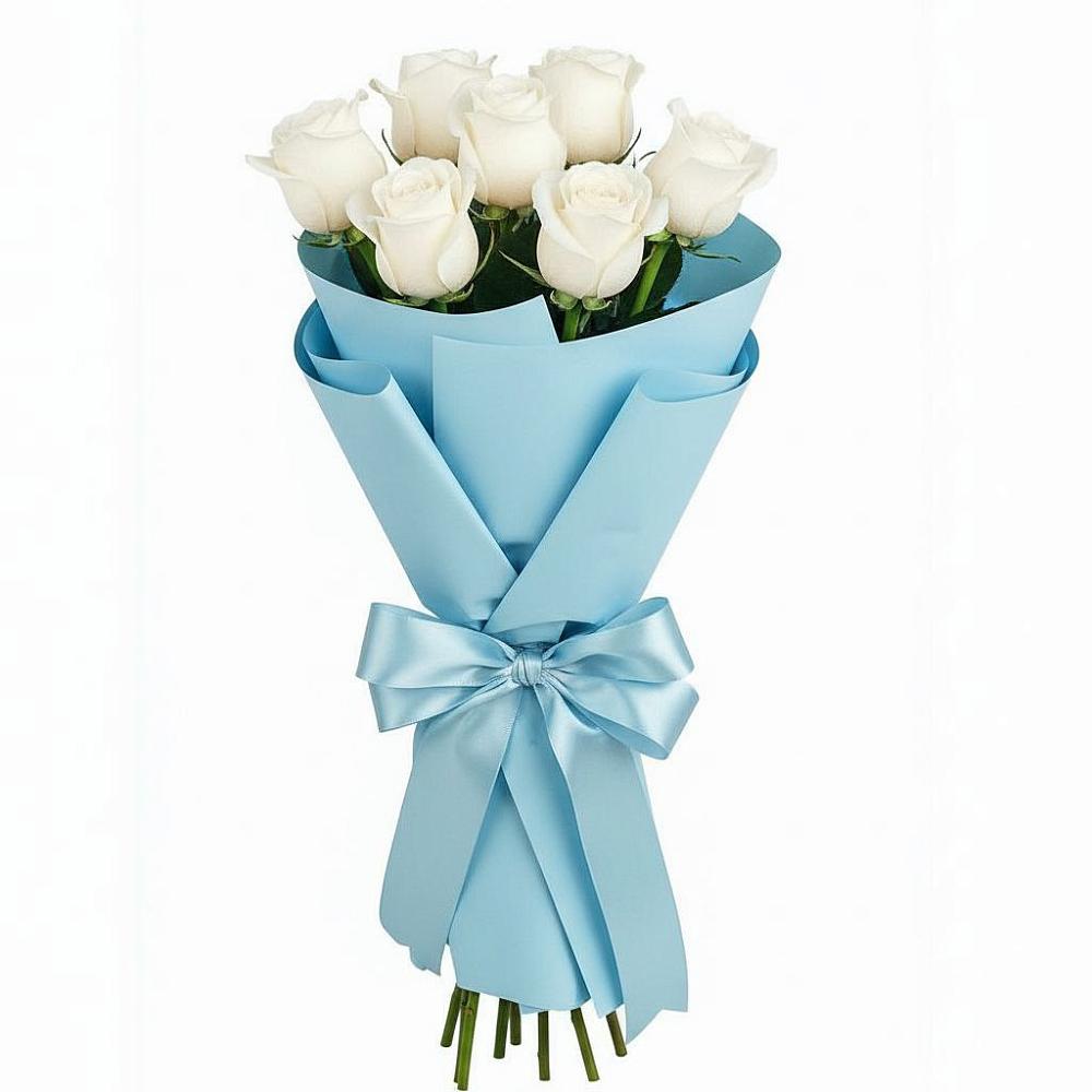 Букет 7 белых роз Проуд в Начале
