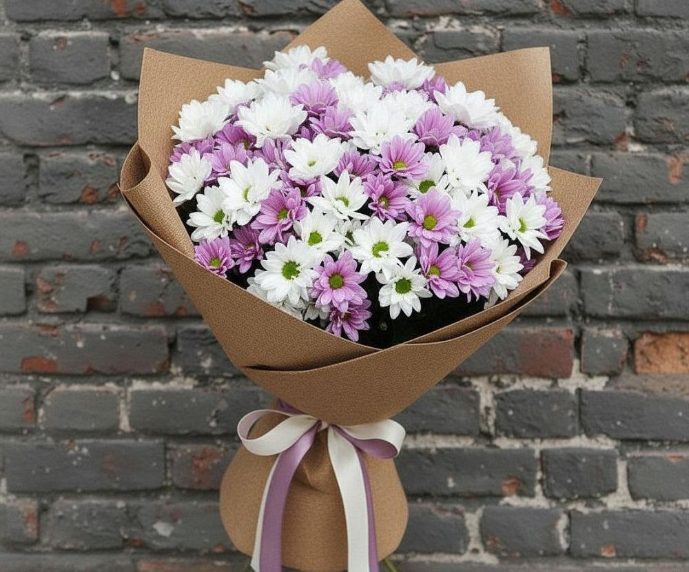 Букет цветов из: Хризантемы в Начале