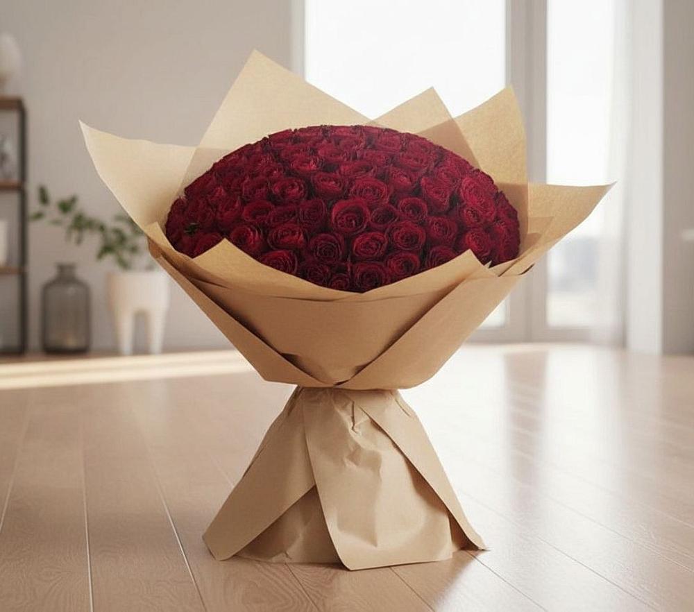 Букет 101 Красная роза в Начале