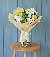 Букет цветов из:  Хризантемы и Розы #REPLACE_PRED# Начале