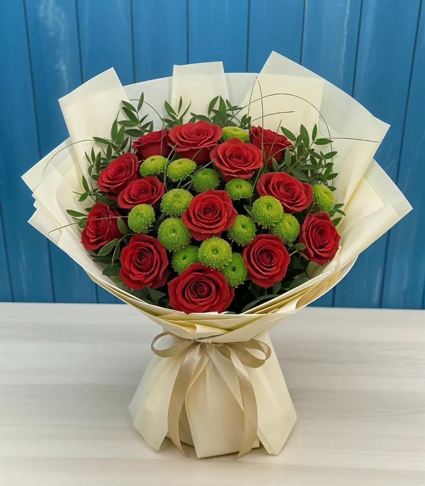 Букет цветов из: Розы и Хризантемы в Начале