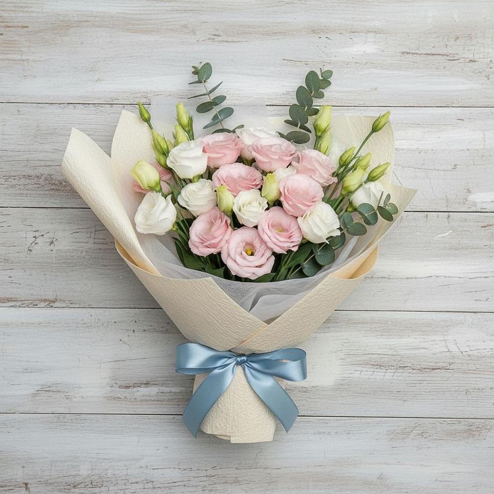 Букет цветов из: Лизиантусы в Начале